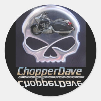 ChopperDave Logotyp Stickers Runt Klistermärke