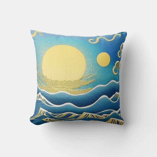 Choppy Golden Seas Kudde (Framsida)