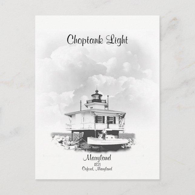 Choptank Light-Maryland Vykort (Framsida)