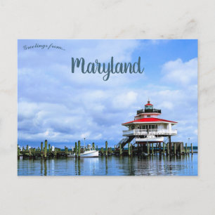 Choptank River Lighthouse nära Oxford Maryland Vykort