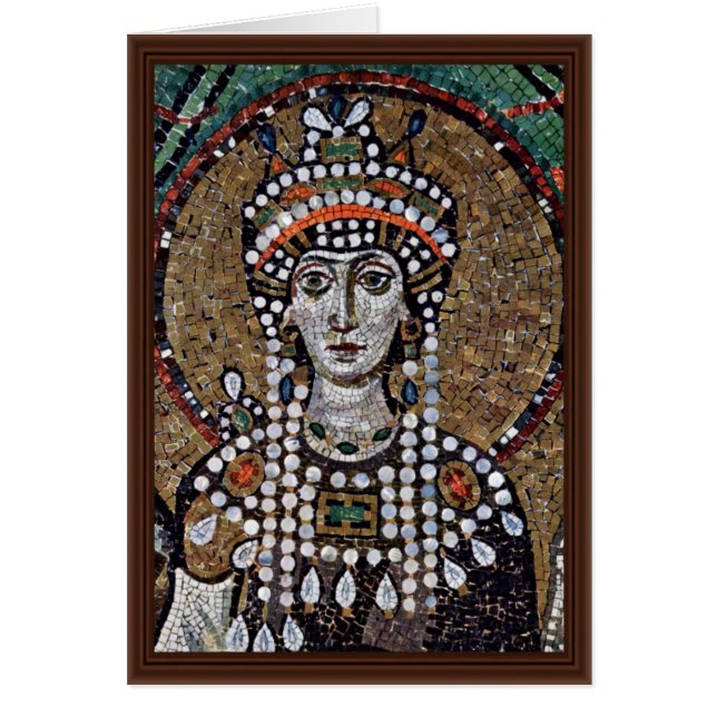 Chor mosaik på San Vitale i Ravenna, Szene: Empr Hälsningskort (Framsidan)