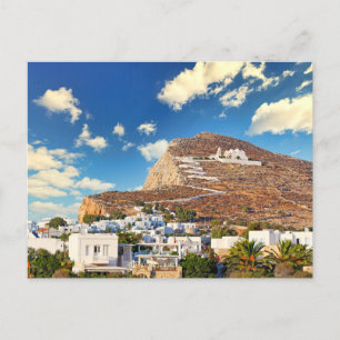 Chora med Panagia-kyrkan i Folegandros Vykort