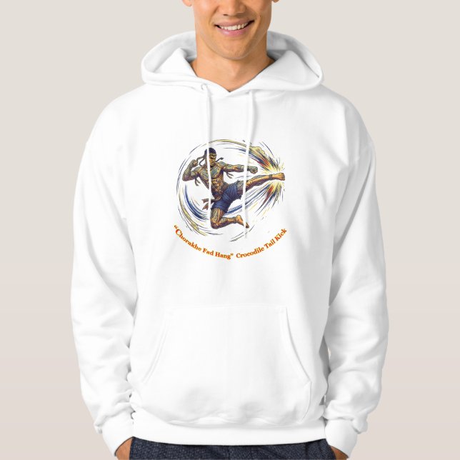Chorakhe Fad Hang Crocodile Tail Kick Vector Art Hoodie (Framsida)