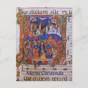 CHORAL MUSIC CHRISTMAS PARCHMENT MED SAINS HELG VYKORT