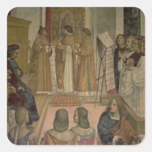 Choral Scene, från St Benedicts livstid (fresc. Fyrkantigt Klistermärke