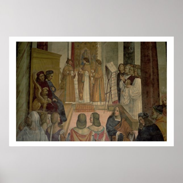 Choral Scene, från St Benedicts livstid (fresc. Poster (Framsidan)