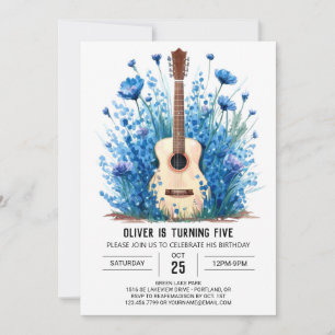 Chord Classical Guitar Boy Birthday Inbjudningar