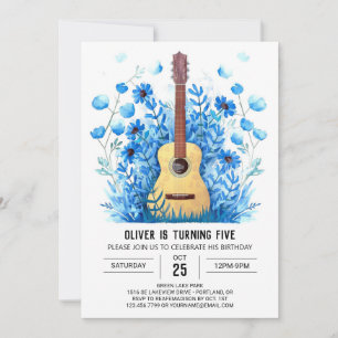 Chord Musician's Guitar Boy Birthday Inbjudningar