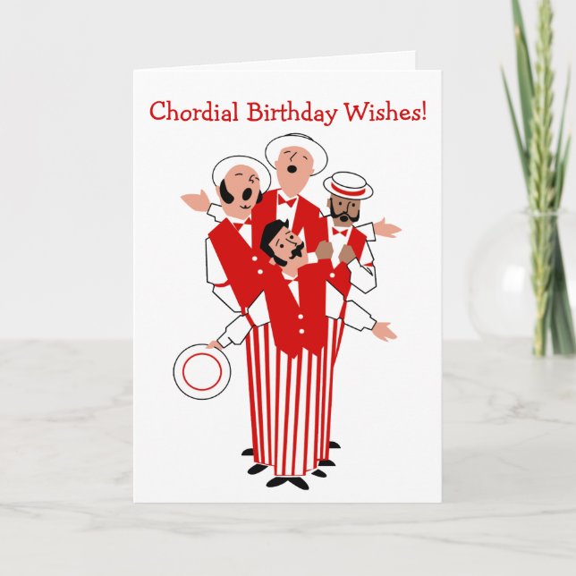 Chordial Birthday Manar i Red Quartet Card Kort (Framsida)