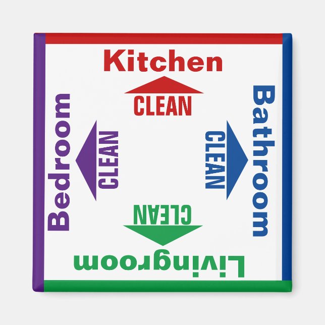 Chore Housecleaning Roligt Game Magnet (Framsidan)