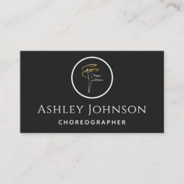 Choreograf Dancer Icon Gymnastics Black & White Visitkort