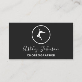 Choreograf Modern Dance Teacher Black & White Visitkort