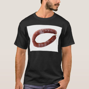 Chorizo-korv isolerad som klippt tee shirt