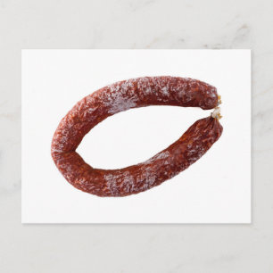 Chorizo-korv isolerad som klippt vykort