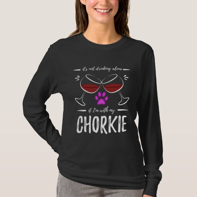 Chorkie Dog Mom  Wine   Idea T Shirt (Framsida)