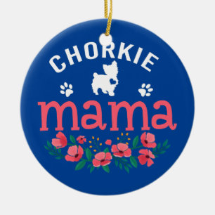 Chorkie Mamma Gifts Womens Chorkie Hundälskares Julgransprydnad Keramik