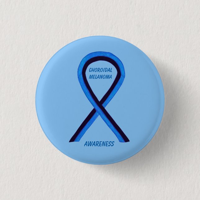 Choroidal Melanoma Awareness Ribbon Angel Pin Knapp (Framsida)
