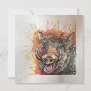 Chortling Warthog vycard stil Notecard Tack Kort