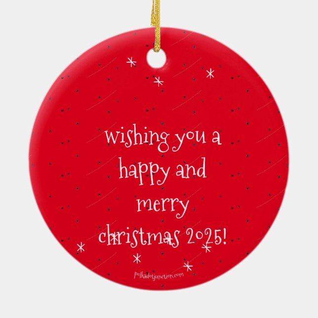 Chorus Line of Dancing Reindeer Ceramic Ornament (Baksidan)