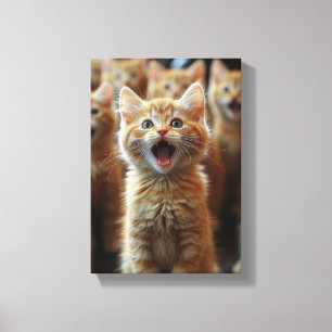 Chorus of Cute Kittens - Kattdjur Artwork Canvastryck