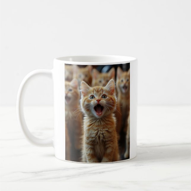 Chorus of Cute Kittens - Kattdjur Artwork Kaffemugg (Vänster)
