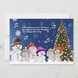 Chorus of Snowmen sing greetings - Personalize Julkort