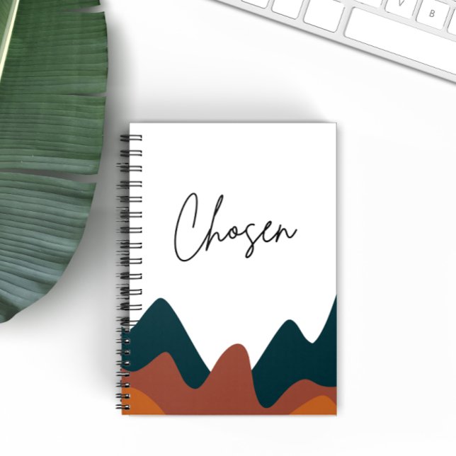 Chosen Burnt Orange Mountain Christian Faith Anteckningsbok (Skapare uppladdad)