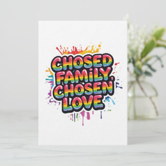 Chosen Family Chosen Love – LGBTQ+ Pride Rainbow Inbjudningar