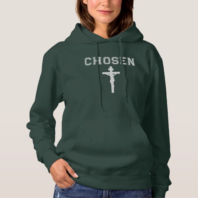 Chosen Hoodie Christian Sweatshirt Faith-baserad T Shirt (Framsida)