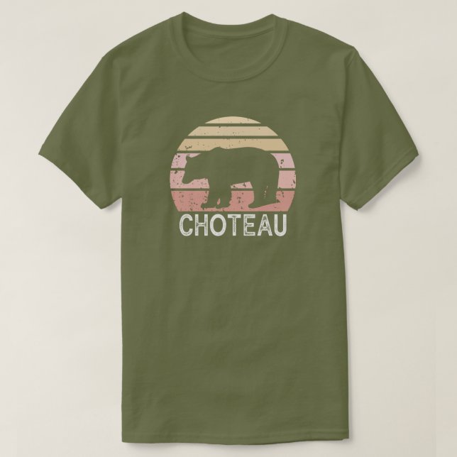 Choteau Montana Retro Bear T Shirt (Design framsida)