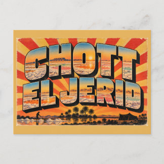 Chott El Jerid saltsjö Sahara Vintage Reskonst Vykort