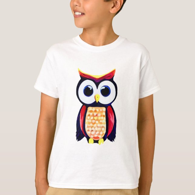 Chouette aux grands yeux curieux t shirt (Framsida)