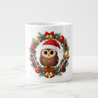 Chouette de Noël dans une couronne festive Jumbo Mugg