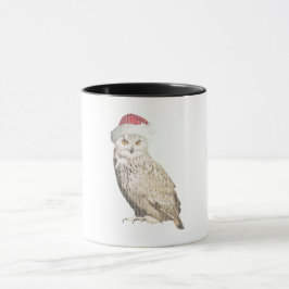 Chouette de Noël réaliste avec effet tricot unique Mugg