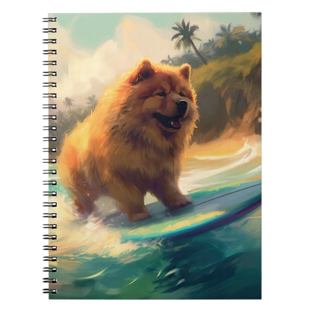 Chow Beach Surfing Painting Anteckningsbok (Framsidan)