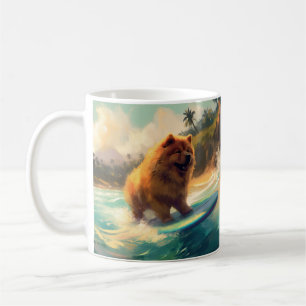 Chow Beach Surfing Painting Kaffemugg