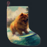 Chow Beach Surfing Painting Liten Julstrumpa<br><div class="desc">Lägg dig i den lekande världen i hund äventyr med den här fängslande målningen. En andlig hund tar sig till vågar och kör skickligt surfan på en strand som kysstes av sol. Den sjudande konsten fångar på ett vackert sätt kärnan i den upphetsning som finns vid sidan av när hund...</div>
