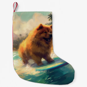 Chow Beach Surfing Painting Liten Julstrumpa