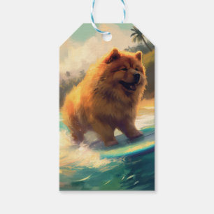 Chow Beach Surfing Painting Presentetikett