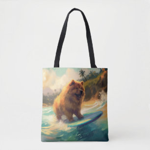 Chow Beach Surfing Painting Tygkasse