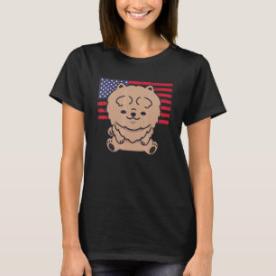 Chow Chow 4:e juli Patriotic US American Flagga T Shirt