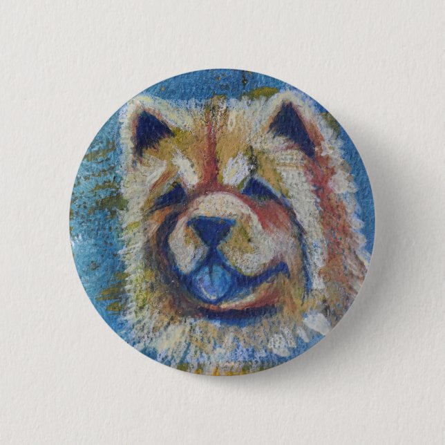 Chow Chow Abstrakt Knapp (Framsida)