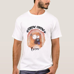 Chow Chow Älskare Fluffig Hund Vattenfärgskonst T Shirt
