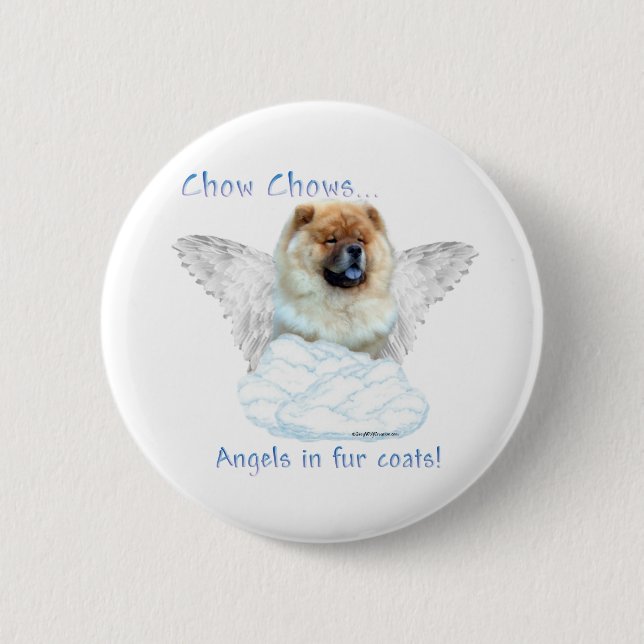 Chow Chow Angel - Button Knapp (Framsida)