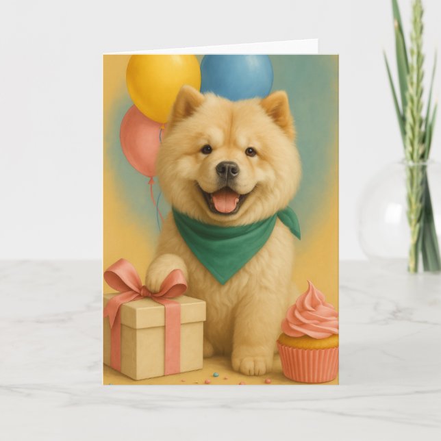 Chow Chow Birthday Kort (Framsida)
