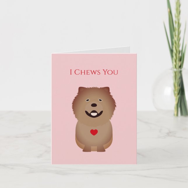 Chow Chow Card, Hund Valentine, Alla hjärtans dag Anteckningskort (Framsida)