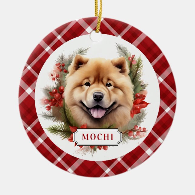 Chow Chow Ceramic Circle Ornament (Framsidan)