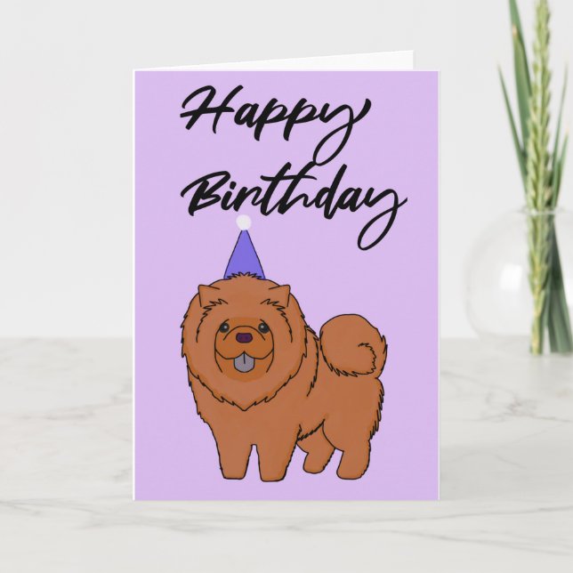 Chow Chow Chow Grattis på födelsedagen Kort (Framsida)