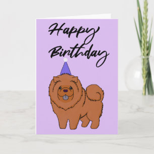 Chow Chow Chow Grattis på födelsedagen Kort