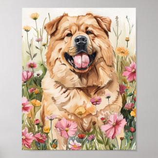 Chow Chow Chow Porträtt Wall Art Print Poste Poster